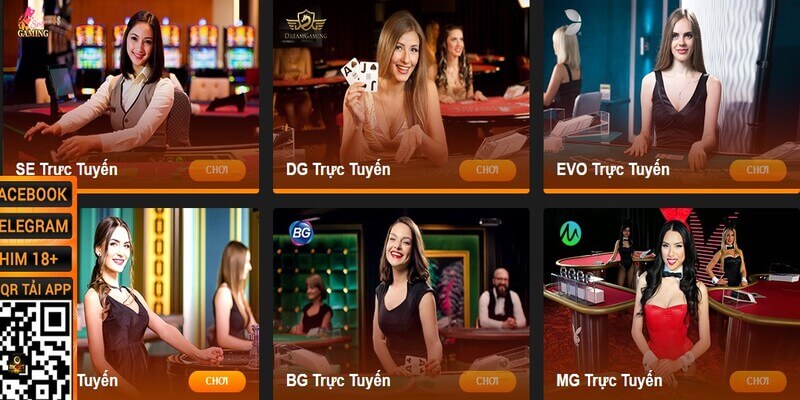 Sảnh casino với dealer sexy cuốn hút